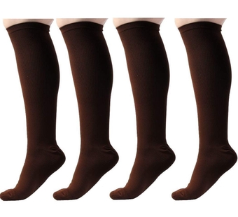 Compression Socks - BEST Graduated Athletic & Medical Use for Men & Women, for Running, Flight, Travel, Nurses - Boost Performance, Blood Circulation & Recovery (Brown, Sm/Med, 2Pr)