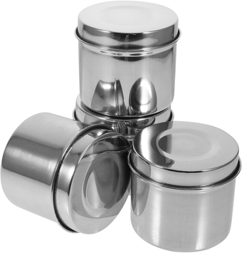 4pcs Food Containers with Lids Airtight Food Storage Containers for Fridge Airtight Sample Boxes Sample Containers Stainless Food Containers Stainless Steel Round Wine Glass