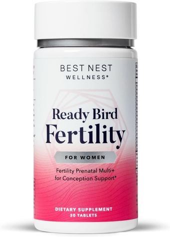 Ready Bird Women's Fertility Vitamins, Conception Supplement & Prenatal Multivitamin for Women, Methylfolate (Folic Acid), Whole Food Herbal Blend, Vegan, 30 Ct