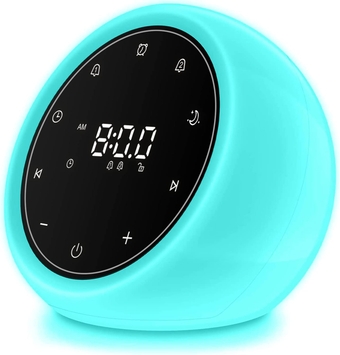 White Noise Sound Machine, Alarm Clock with Night Light, 20 Soothing White Noise Sounds for Baby Adult Sleeping, Silent Touch Button Control Noise Machine Alarm Clock for Bedroom, White Color