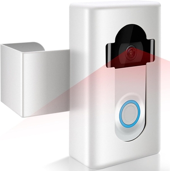 Anti-Theft Doorbell Mount No-Drill for Ring/Blink Video Doorbell 4 3 Plus 2 1 Pro 2, Camera Mount Doorbell Holder Bracket Not Block Sensor, Doorbell Door Mount for Apartment Home, White
