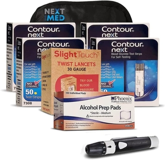 -- Diabetes Testing Kit, Includes 200 Strips, 100 Lancets, 100 Alcohol Swabs, 1 Lancing Device, Blood Sugar Test Kit