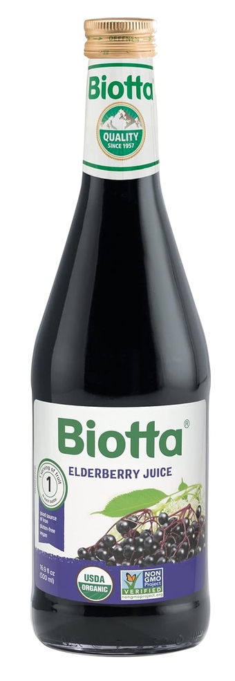 Organic Elderberry Juice - Naturally Sweetened Fruit Juice For Optimal Immune Support Function - With Immunity Boosting Elderberries - Good Source of Potassium (16.9 Fl Oz, Pk of 6)