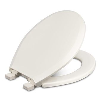 Lift-Off, Round Toilet Seat, Lift and Clean and Soft Close, Slow Close Toilet Seat, Closed Front with Cover, Plastic, Made in the USA, 3700SCLC-416, Biscuit