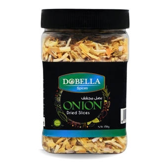 Dobella Onion Slices Sliced Dried Raw Coarse Onions Pure & Natural (1 Pack = 5.29 oz / 150 gm) Baharat Egyptian Arab Herbal Herb Herbs Seasoning Spice Spices Non Gmo Kosher Halal بصل شرائح حلال