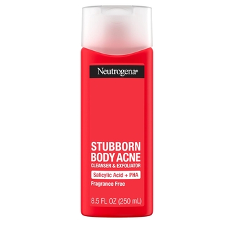 Stubborn Body Acne Cleanser & Exfoliator with Salicylic Acid & PHA for Acne-Prone Skin, Acne Treatment Gently Exfoliates & Helps Prevent Breakouts, Fragrance-Free, 8.5 fl. oz