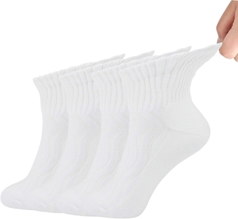 4 Pack Diabetic Circulator Socks Men Women, Non-Binding Extra Wide Ankle Socks, for Edema Ultra Soft 9-11 10-13 13-15
