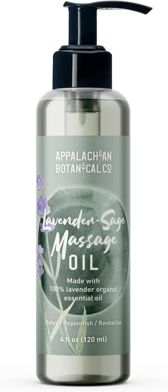 Lavender Sage Bath & Body Oil, 4 fl oz - Lavender Body Oil - Lavender Oil for Skin - Body Oil for Massage - After Shower Body Oil
