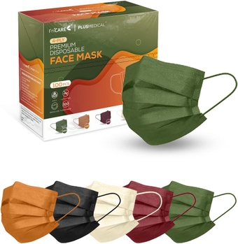 Masks Disposable Colorful Individually Wrapped, 4 Ply ASTM Level 3 Face Mask for Adults Women, 100 Pack