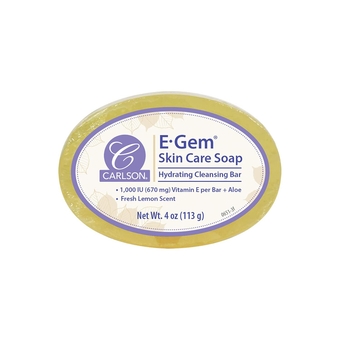 E-Gem Skin Care Soap, 1000 IU (670 mg) Vitamin E, with Aloe, Hydrating Cleansing Bar, Fresh Lemon Scent, 1 Bar (4 oz)