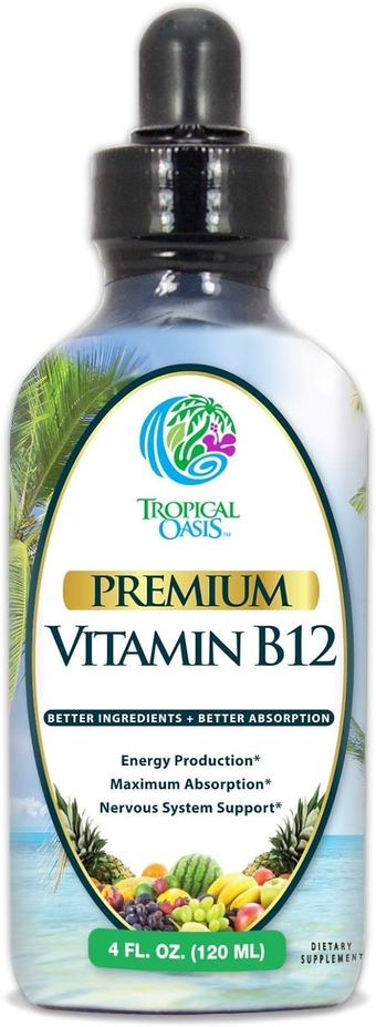 Sublingual Vitamin B12 Liquid Drops (as Methylcobalamin) - Maximum Absorption - Help Fights fatigue and provides natural energy* -Vegan, Non-GMO, Gluten Free- Strawberry Flavor - 4 oz