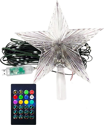 Christmas Star Tree Topper with 32.8ft 100LED Smart LED Strip Lights 15 Million Colors with App Control and Music Sync LED Lights Christmas Lights Outdoor for Indoor Xmas Tree Yard