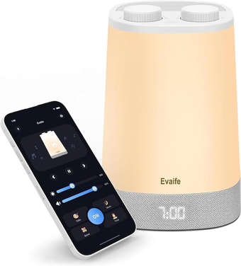 Baby Sleep Sound Machine Maker Okay to Wake White Noise Hushh Soother Trainer, Night Light Speaker with Alarm Clock, App Control, Timer Nursery Toddler Registry Kid Adult Bedroom Decor Home Essential