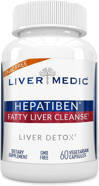 Hepatiben  Detox Cleanse, Non-GMO for Regeneration w/Digestive Repair. Natural  Supplement w/Herbal Milk Thistle, Silybin, Turmeric, Berberine, L-Glutathione, 60 Vegetarian Caps