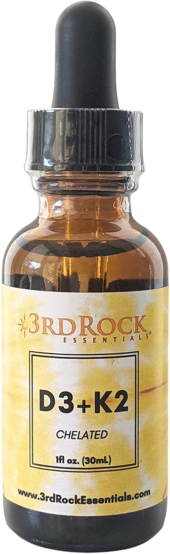 Vitamins D3 K2 | Chelated Liquid Vitamin Supplement Drops | Vitamin D3 | Vitamin K2 | Support Calcium Absorption Strong Bones Healthy Heart | Vegan | Gluten Free | 1 Fl Oz
