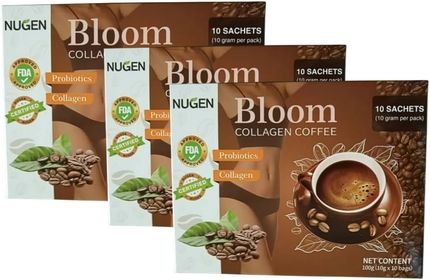 Bloom Collagen Coffee, Coffee Collagen from Japan, Instant Keto Coffee Mix, Organic Collagen Coffee, 100% Pure & Organic, Pure Organic Coffee Collagen for Women Men(3PCS)