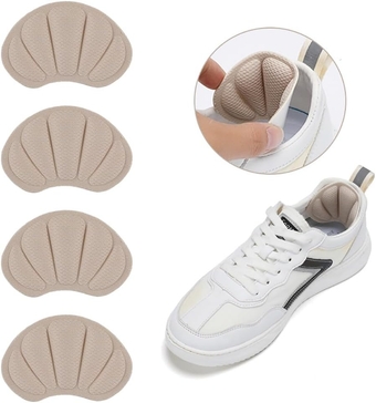 Heel Cushion Inserts, Heel Grip Shoes Too Big, Self-Adhesive Heel Cushion, Anti-Slip Heel Pads, Shoe Insoles Liners Heel Blister Protectors for Women Men, Fit and Comfort (Beige)