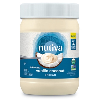 Organic Vanilla Coconut Spread, 11.5 oz - 3g Sugar Per Serving, Low Carb, Non-GMO, Gluten Free,Paleo, Vegan, Smooth, No Stir