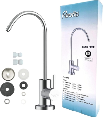 Chrome Reverse Osmosis Faucet, NSF Certified Lead-Free Drinking Water Faucet for Under Sink Water Filtration System and RO System, Non-Air Gap Chrome RO Faucet, Filtered Water Faucet FLR-878CP