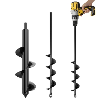 Auger Drill Bit for Planting Bundle – 1.6 x 16 Inch & 3 x 12 Inch Set - Garden Spiral Hole Drill and Bulb Planter Tool - Bedding Plants, Umbrella Holes - 3/8 Inch Hex Drive Drill…