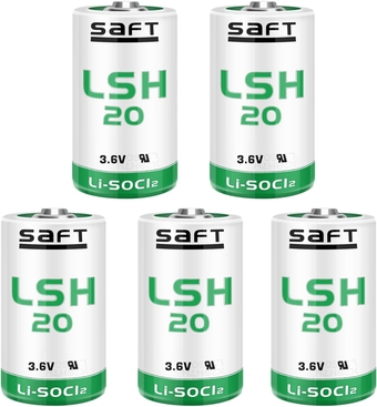 5 Pack LSH20 3.6 Volt D 13000 mAh Lithium Thionyl Chloride Battery ER34615