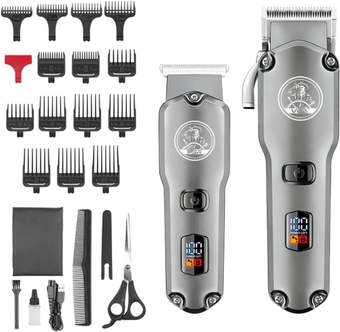 Hair Clippers for Men, 2PCS Hair Clipper Set Kit Professional Hair Trimmer LED Display Hair Cutting Machine IPX6 Waterproof Barber Set Kit for Men