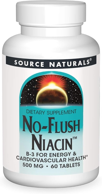 No-Flush Niacin, B-3 500 mg - 60 Tablets