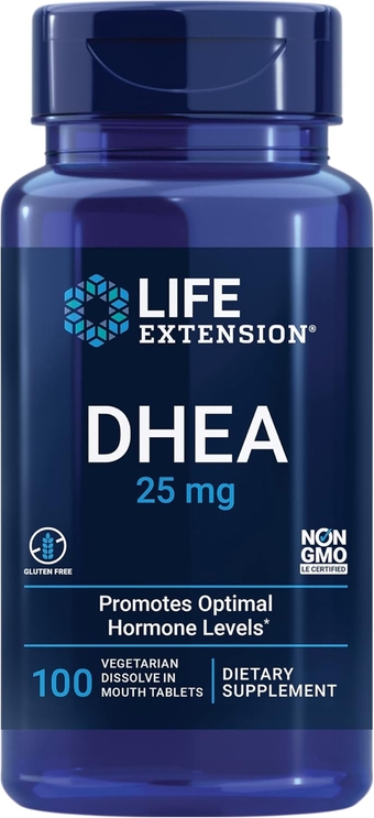 DHEA 25 mg – For Hormone Balance, Immune Support, Sexual Health and Anti-Aging - Supports Memory & Mood - Non-GMO, Gluten-Free, Vegetarian - 100 Dissolve-In-Mouth Tablets