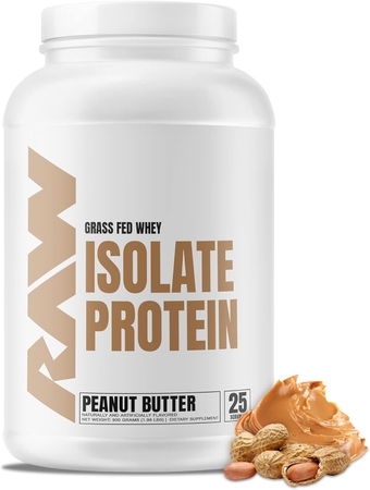 Whey Isolate Protein Powder, Peanut Butter - 100% Grass-Fed Sports Nutrition Protein Powder for Muscle Growth & Recovery - Low-Fat, Low Carb, Naturally Flavored & Sweetened - 25 Servings