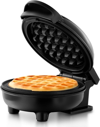 Personal/Mini Waffle Maker, Non-Stick Coating, Black - 4-inch Waffles in Minutes, Ideal for Breakfast, Brunch, Lunch or Snacks