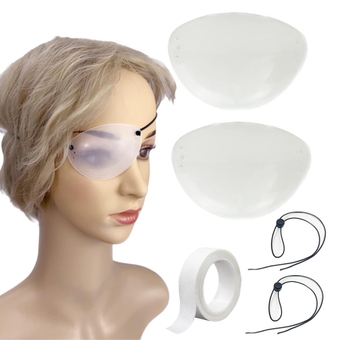 Eye Shield, 2 Pcs Plastic Eye Shield Eye Patch for Eye Surgery Covering Breathable After Surgery Eye Protection with Tape, Clear