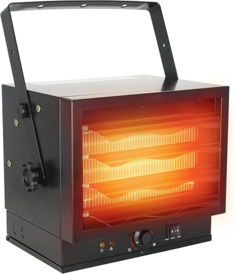 Electric Garage Heater, 5000W Fan-Forced Ceiling Mount Heater, 240V Hardwired Heater with Built-in Thermostat, Industrial Heater for Garage, Workshop (Power Cord not Included)