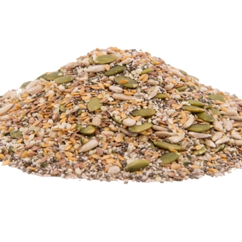 Raw Super 7 Seed Mix 2 LBS | Top 14 Food Allergy Free | Resealable Bulk Bag | Made in USA | Raw Pumpkin Sunflower Black & White Chia Hemp Brown & Golden Flax Seed | Snack Trail Mix | Gluten Free