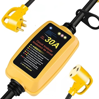 Aspligo-RV Surge Protector 30 Amp Nema TT-30P Male TT-30R Female, RV Smart Circuit Analyzer，RV Power Voltage Protector, Surge Protection Adapter