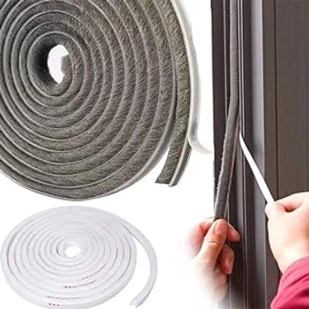 Weather Stripping 32.8FT Door Seal Strip Self Adhesive Weatherstripping Soundproofing Sweep Brush for Windows/Door Frame Side (9mm*15mm, Grey)