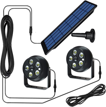 Solar Spot Barn Light Outdoor Indoor Shed Lights with Motion Sensor Super Bright 360 Lumen Waterproof IP65 Landscape Lighting Flood Security Light for Garden Driveway Patio Yard Path Porch Dec