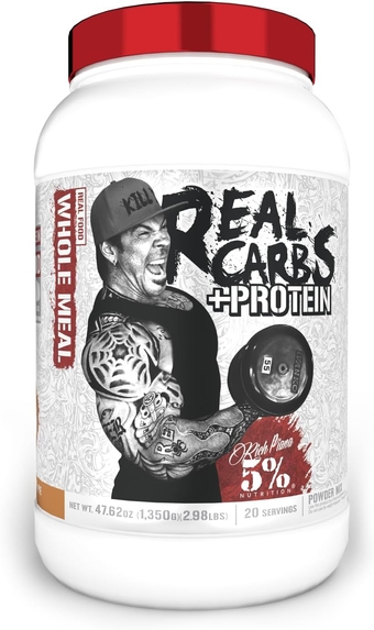 Rich Piana Real Carbs + Protein | Clean Mass Gainer Protein Powder | Real Food Carbohydrate Fuel for Pre Workout/Post-Workout Recovery Meal | 2.9 lb, 20 Servings (Apple Cinnamon Pie)
