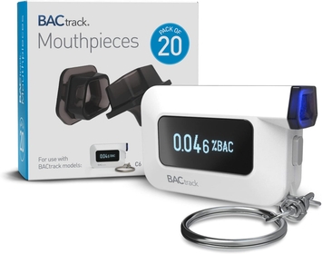 C6 Keychain Breathalyzer + 20 Breathalyzer Mouthpieces Bundle