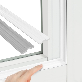 236inch Window Weather Stripping, Self Adhesive PU Foam Weather Strip for Windows Door, Window Seal Strip Cuttable Window Draft Excluder for Door Frame Windows-White