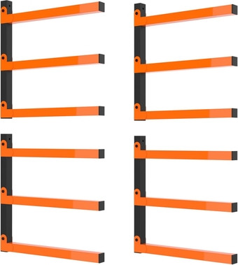 Lumber Storage Rack Wall Mount, 4 Packs 3-Level Heavy Duty Floating Lumber Shelf Organizer for Garage Wood Workshop Indoor Outdoor