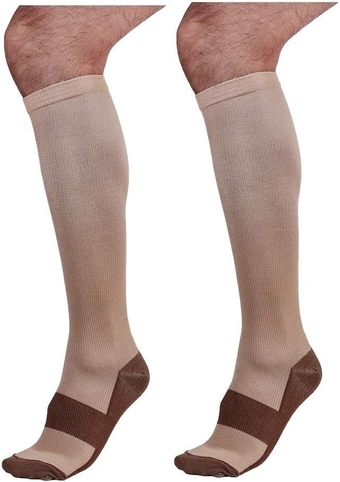 Graduated Compression Socks (2 Pair) Women Men for Medical Sports Travel