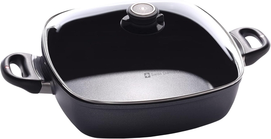 11"x11" 5Qt Square Casserole Pan HD Nonstick Induction  Coated Aluminum Square Casserole Pan Includes Lid PFOA Free Dishwasher/Oven Safe
