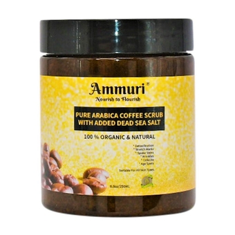 Pure Coffee Arabica Anti-Cellulite Exfoliating Dead Sea Salt Scrub For Face Body Legs & Foot Best Hydrating Stretch Marks Wrinkles Varicose Veins Treatment Boosts Circulation For Men & Women