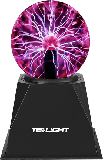 Plasma Ball 4 inch, Science Toys Magic Ball Lamp, Touch & Sound Lightning Cool Ball Lamp with Plug-in Cord, Novelty Gift Plasma Ball Lamp, Parties, Christmas
