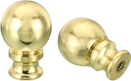 1.5" Tall Aluminum Lamp Finials Cap Knob, 2Pcs Lamp Screw Holder Tapped 1/4-27 for Table and Floor Lamp Shade Decorations, Gold