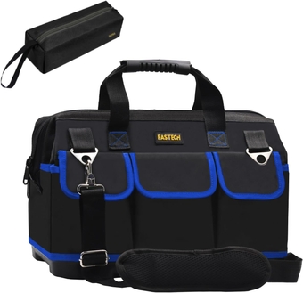 22 Inch Tool Bag, Waterproof Wide Mouth Tool Kit, Heavy Duty Tool Bag Organizer With Shoulder Straps, Tool Storage Package For Men/Women