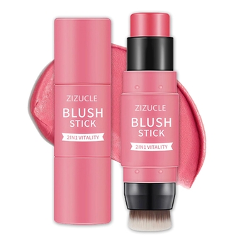 Blush Stick Cream Blush Natural Soft Matte Glow Charming Long Lasting Highlighter Contour Brighten 3 In 1 Blush Makeup For Cheeks Lips Eyeshadow Finish #01 Cherry Pink