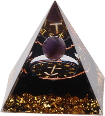 5cm Orgonite Pyramids Real Crystal, Crystal Pyramid Energy Generator, Handmade Orgone Pyramid for Reduce Stress Yoga (Sagittarius)