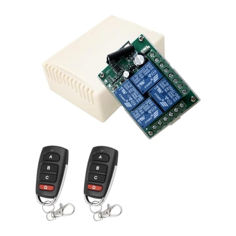 433mhz Remote, 12v Remote Control Switch, DC 6-30V 10A 4CH Wireless Remote Control Switch with Transmitter Receiver Kit for Lights Ceiling Fan Garage Door Opener Gate Car
