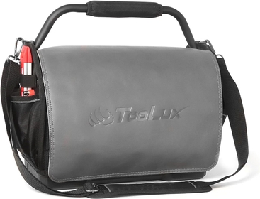 17“ Open Tool Tote (PRO Grade) with Detachable Genuine Leather Cover & Molded Base. (GREY)